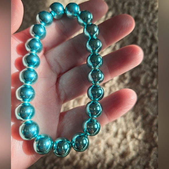 10mm Premium Blue Hematite Bracelet - Picture 4 of 7